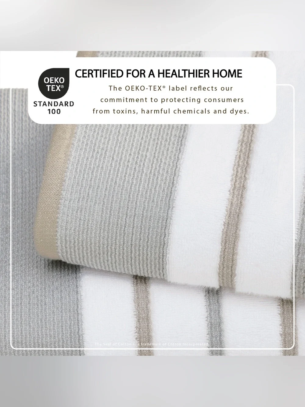 Great bay home Decorative Cotton Stripe Bath Towel Set Noelle glacier gray